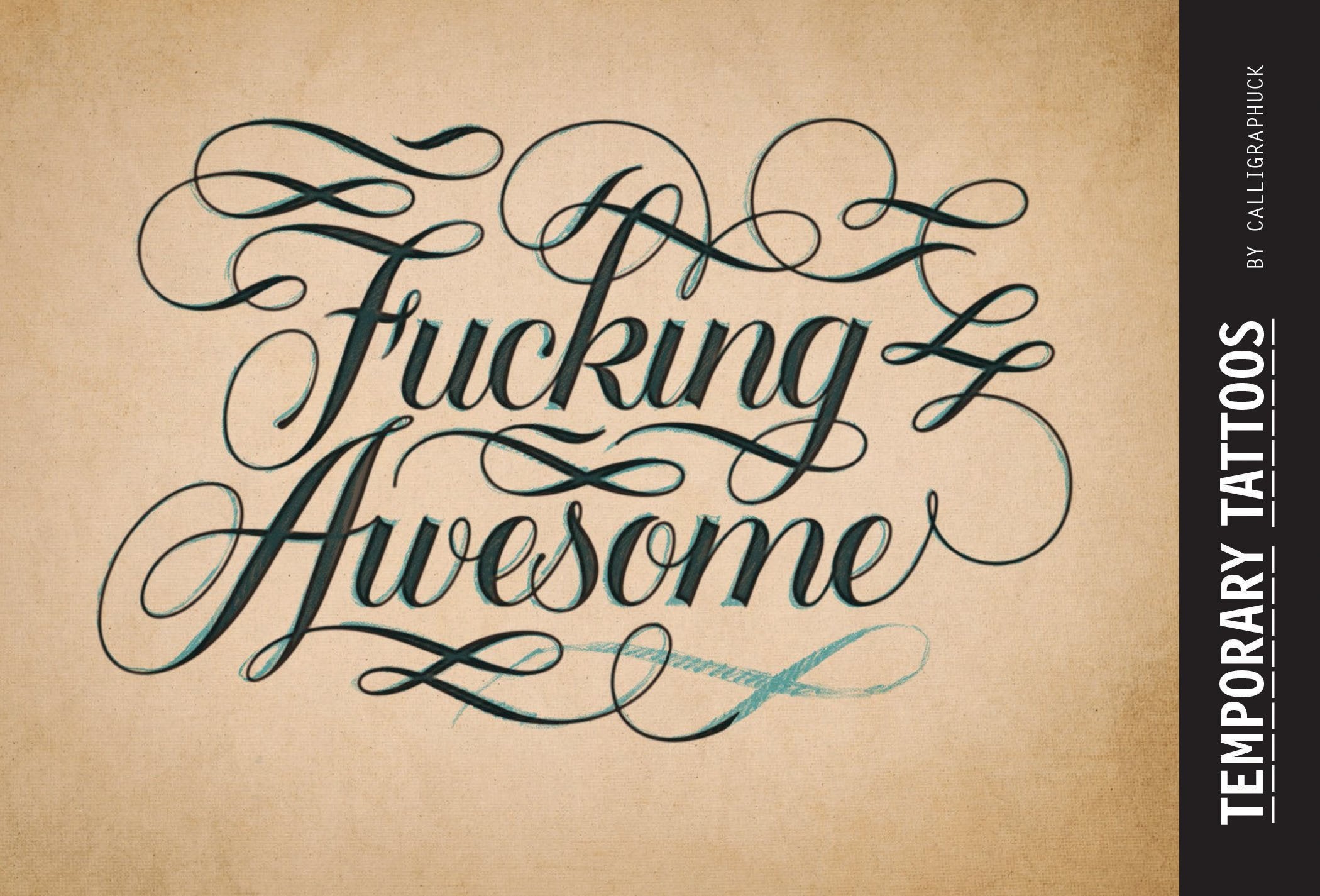 Fucking Awesome Temporary Tattoos For Adults (Funny Temporary Tattoos, Large Temporary Tattoos)