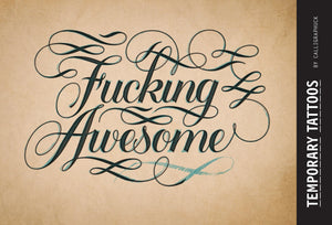 Fucking Awesome Temporary Tattoos For Adults (Funny Temporary Tattoos, Large Temporary Tattoos)