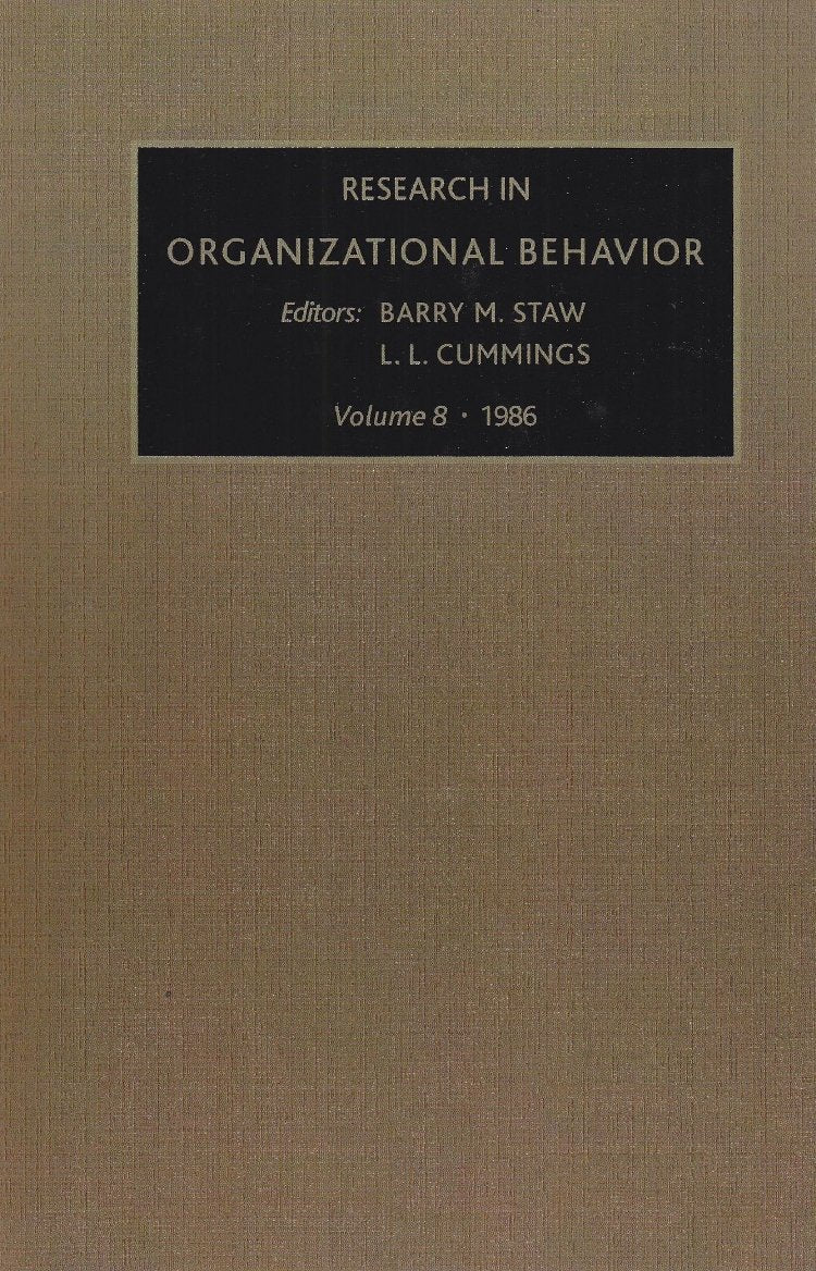 Research in Organizational Behavior (Volume 8),Used