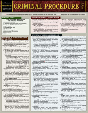 Criminal Procedure (Quickstudy Law),Used