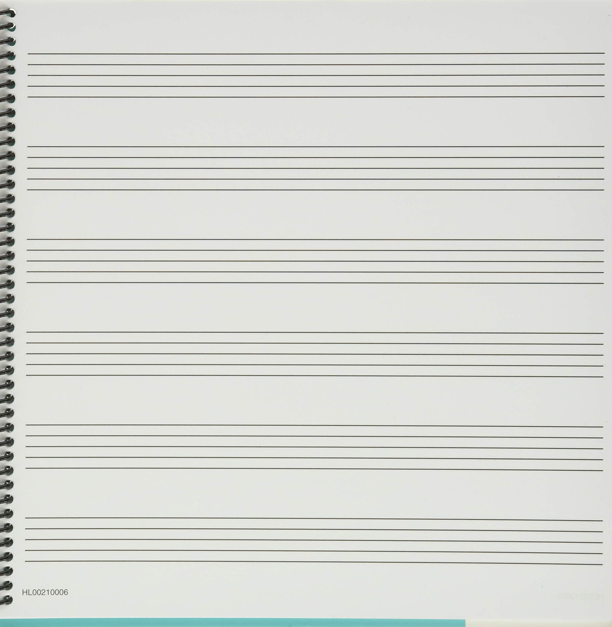 Wide Staff Wirebound Manuscript Paper (Aqua Cover),Used