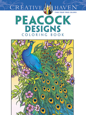 Creative Haven Peacock Designs Coloring Book (Creative Haven Coloring Books),Used