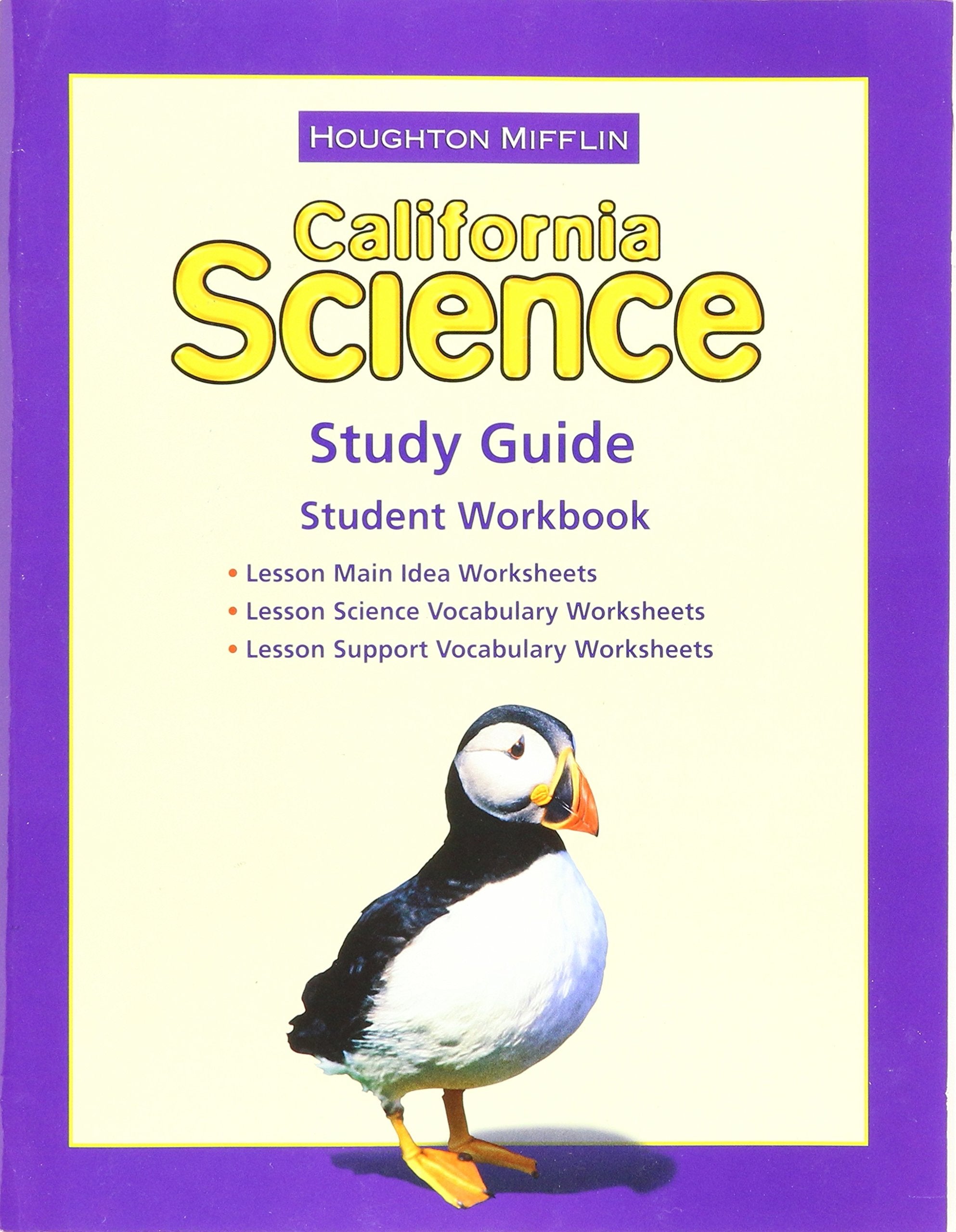 Science Study Guide Consumable Level 3: Houghton Mifflin Science California,Used