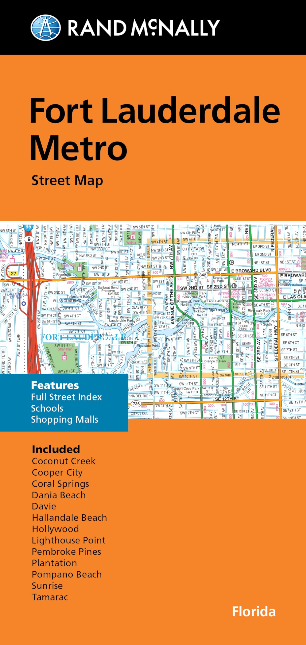 Rand McNally Folded Map: Fort Lauderdale Metro Street Map,Used