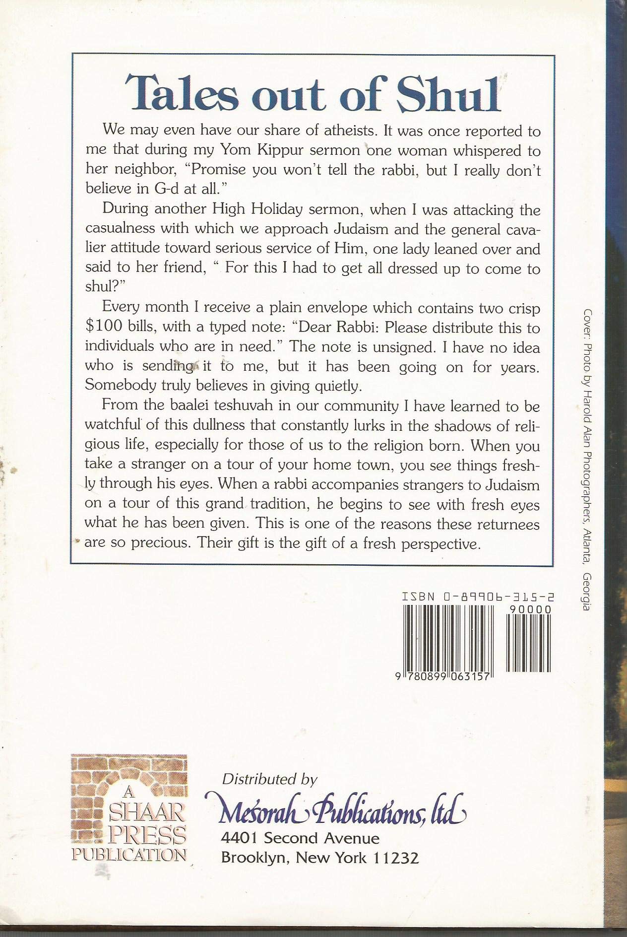 Tales Out of Shul: The Unorthodox Journal of an Orthodox Rabbi,Used