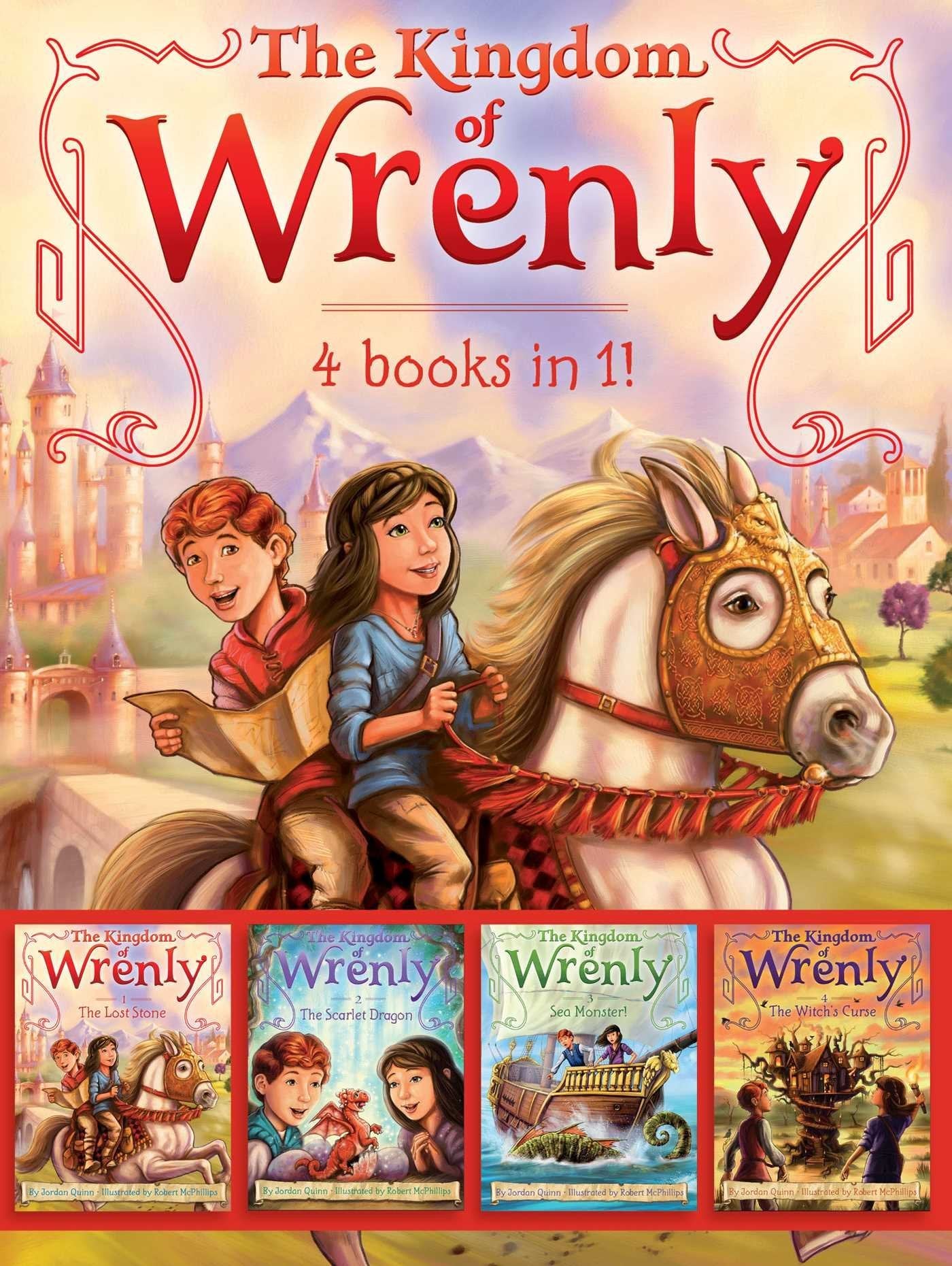 The Kingdom of Wrenly 4 Books in 1!: The Lost Stone; The Scarlet Dragon; Sea Monster!; The Witch's Curse,Used