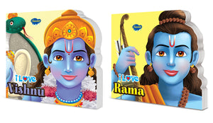 I Love Vishnu And Rama Die Cut Board Book For Kids : ChildrenS Educational Picture Book, Fun Learning Story For Kids, Picture Book For Preschoolers | Pack Of 2 Books