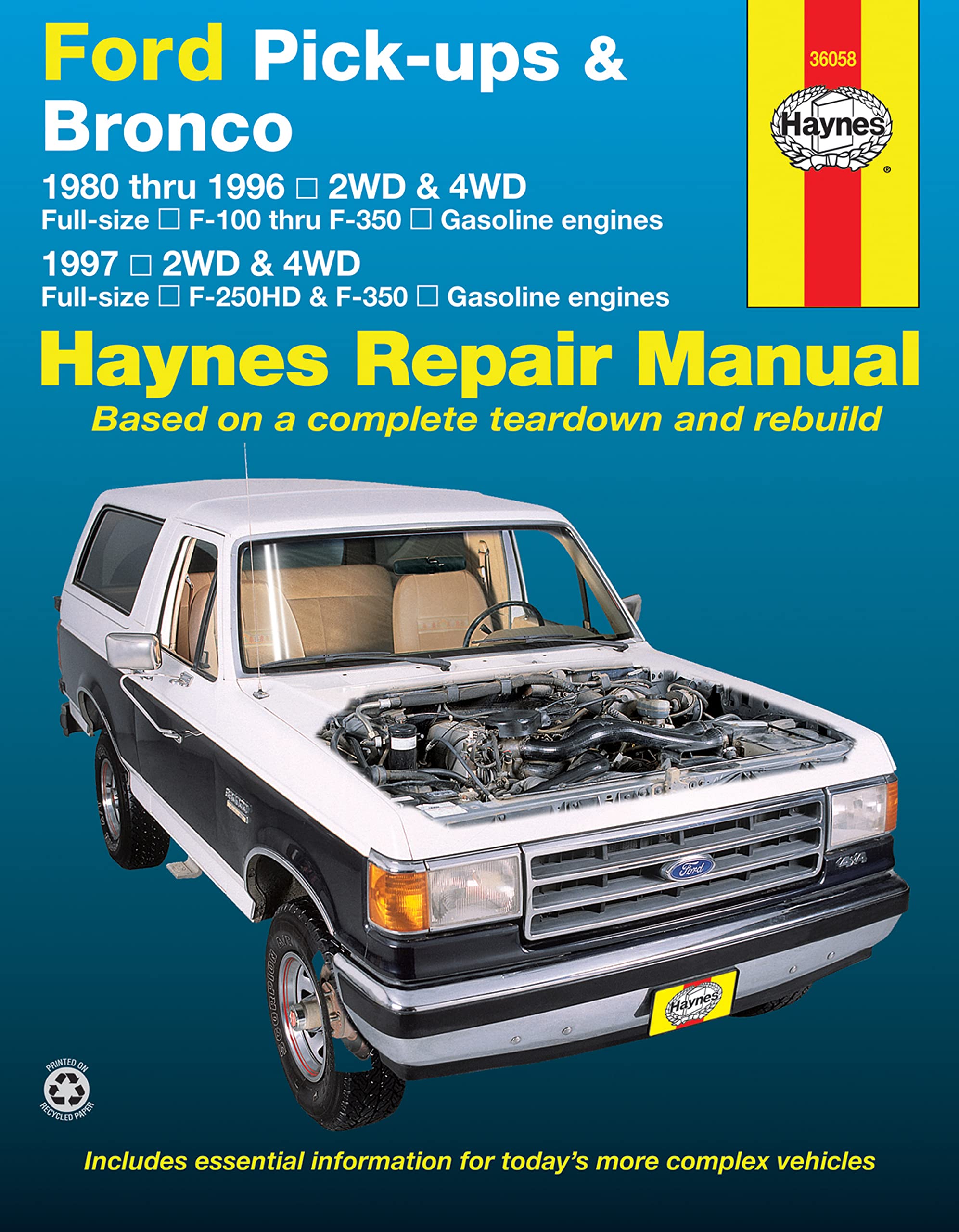 Ford pickups & Bronco (8097) Haynes Repair Manual (USA) (Paperback),Used
