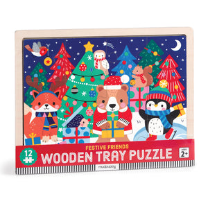 Christmas 12Pc Wooden Tray Puzzle