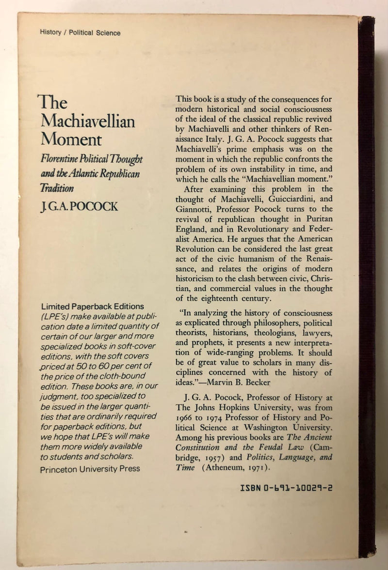The Machiavellian Moment,Used