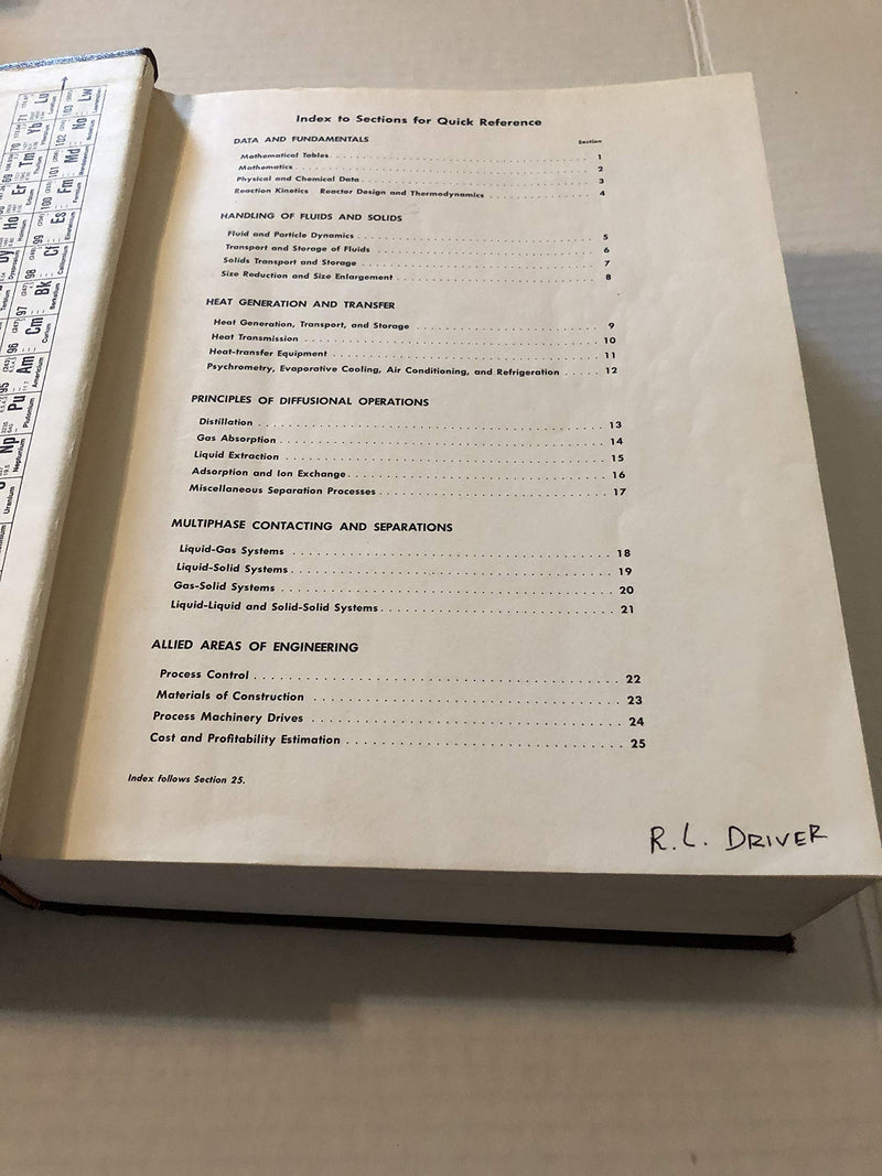 Chemical Engineers' Handbook (Mcgrawhill Chemical Engineering Series),Used