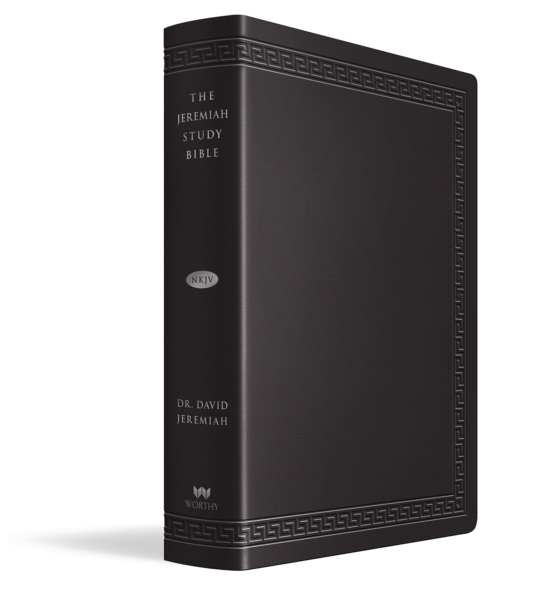 The Jeremiah Study Bible, NKJV Large Print Edition, Black LeatherLuxe? w/thumb index: What It Says. What It Means. What It Means,Used
