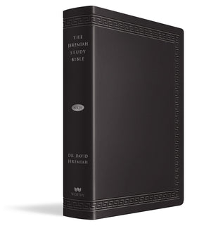 The Jeremiah Study Bible, NKJV Large Print Edition, Black LeatherLuxe? w/thumb index: What It Says. What It Means. What It Means,Used