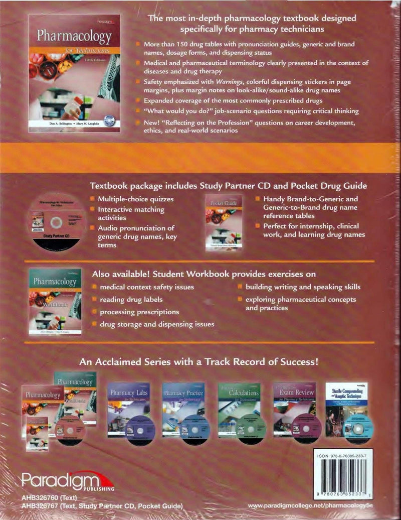 Pharmacology for Technicians,New