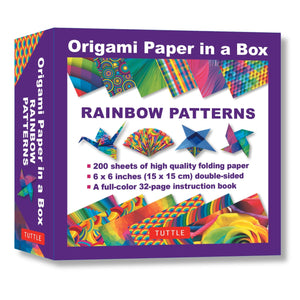 Origami Paper In A Box  Rainbow Patterns: 200 Sheets Of Tuttle Origami Paper: 6X6 Inch Origami Paper Printed With 12 Different ,Used
