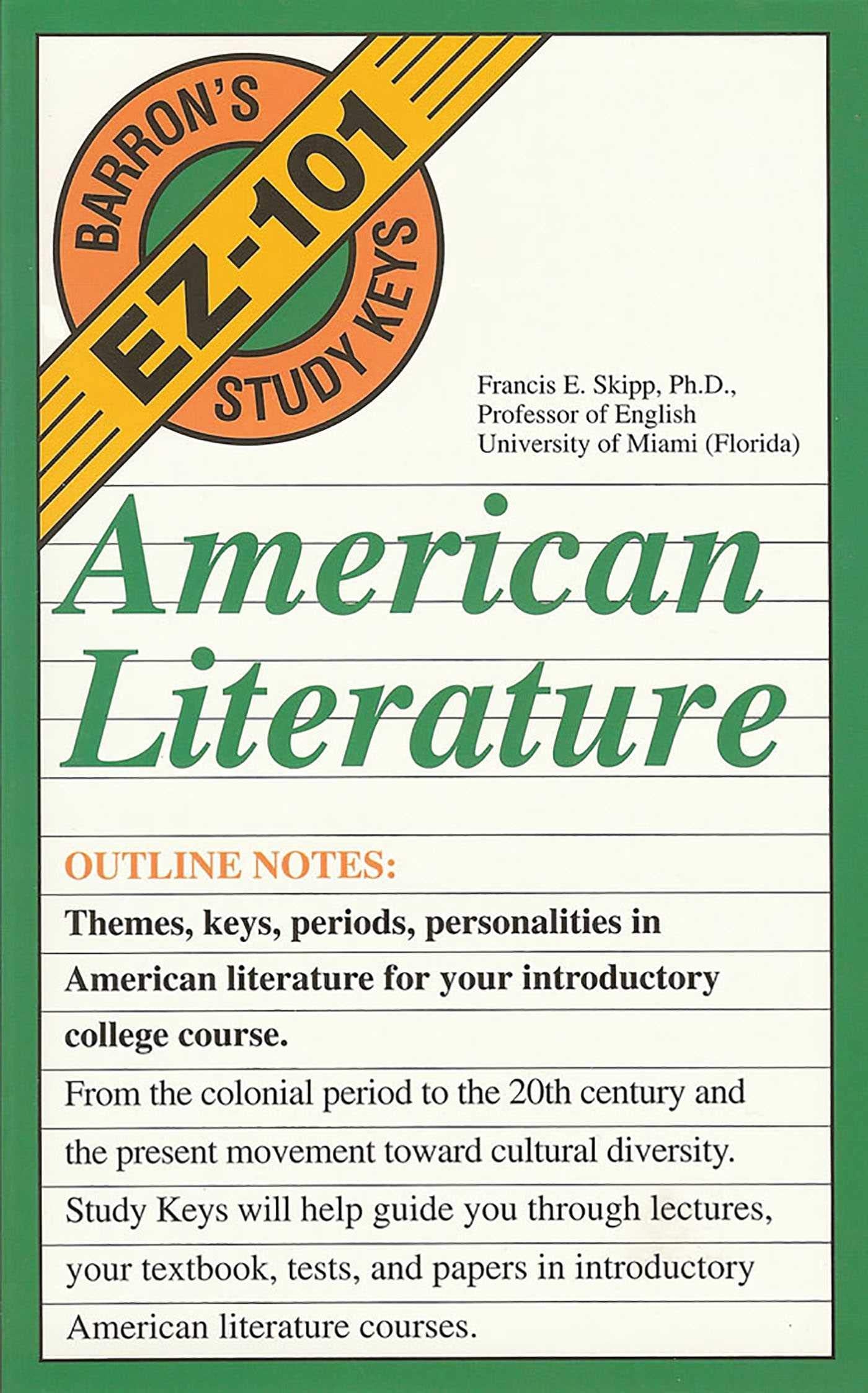 American Literature (Barron'S Easy 101 Study Keys),Used
