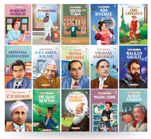 Story Books For Kids (Set Of 15 Books) (Illustrated) - Scientists - Biographies For Children - Einstein, Newton, Cv Raman, Homi Bhabha, Abdul Kalam, Pythagoras, Nikola Tesla, Carl Linnaeus, - Age 6+