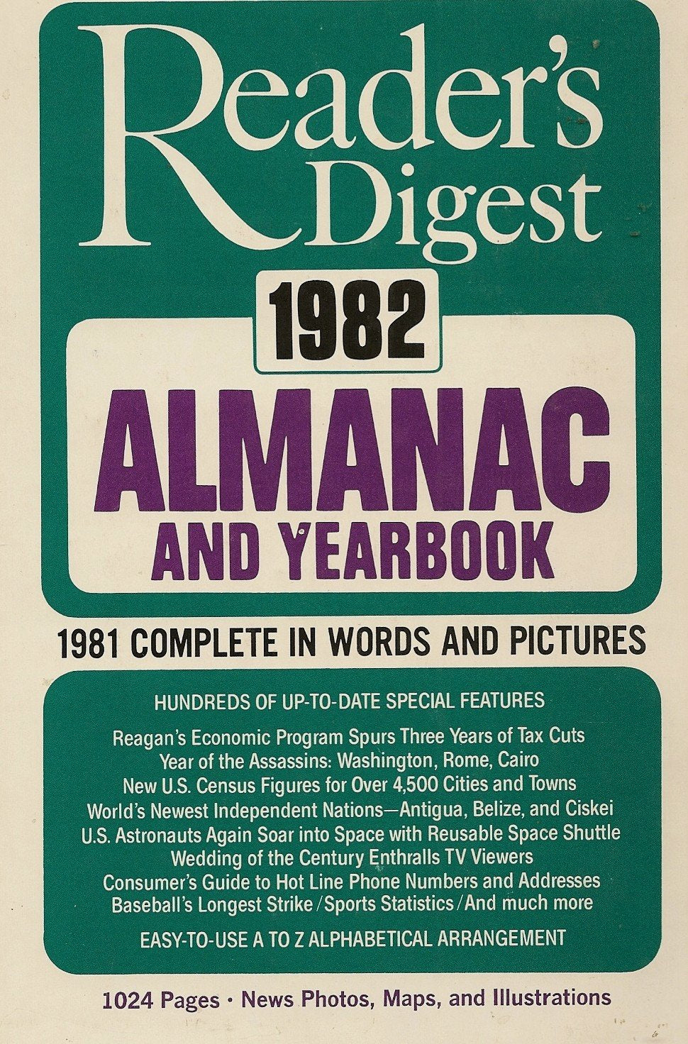 Reader's Digest Almanac and Yearbook, 1982,Used