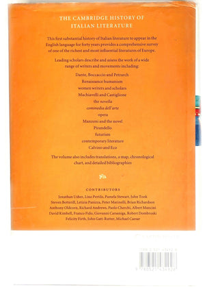 The Cambridge History of Italian Literature,Used