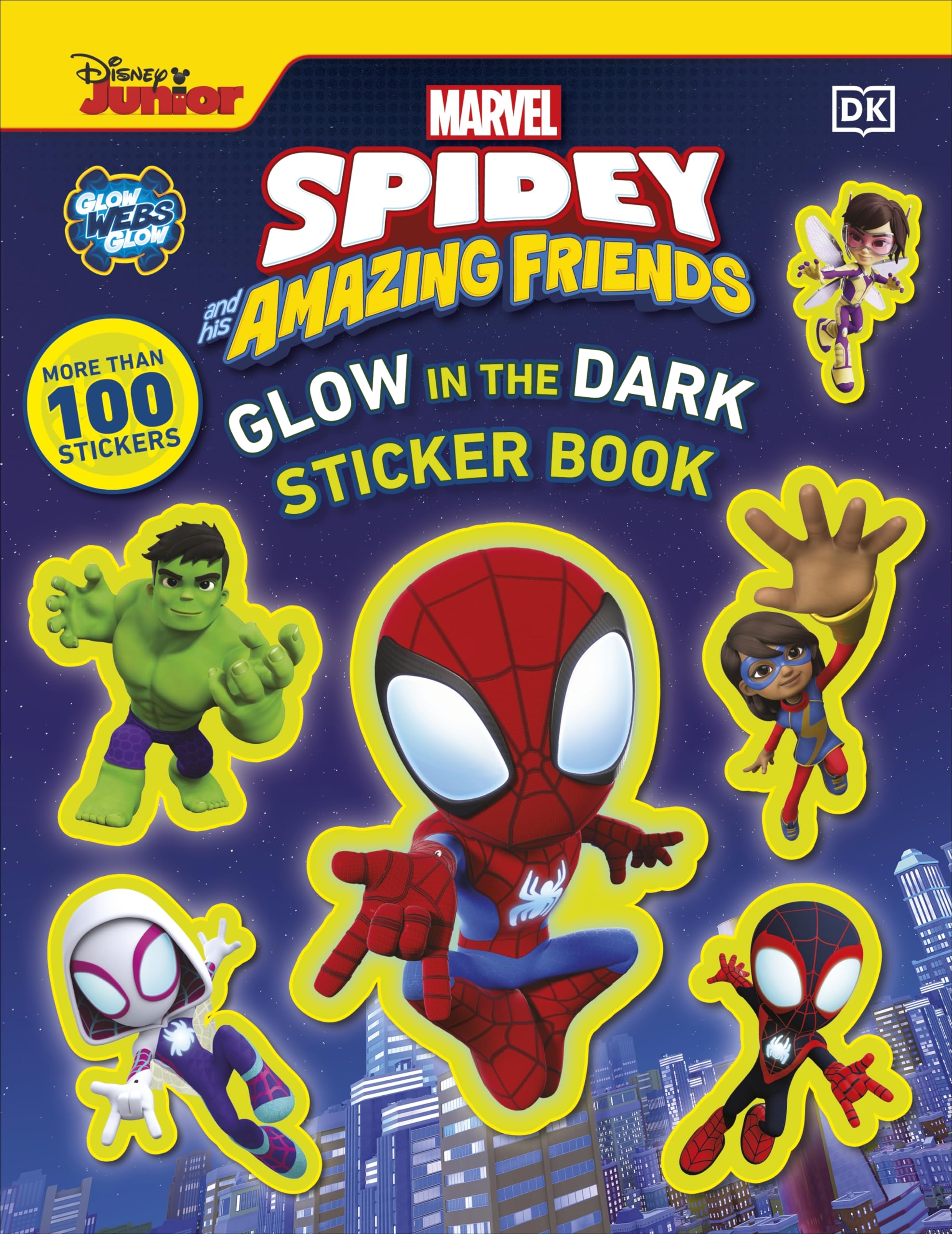 Marvel Spidey And His Amazing Friends Glow In The Dark Sticker Book: With More Than 100 Stickers (Disney Junior: Marvel Spidey A,New