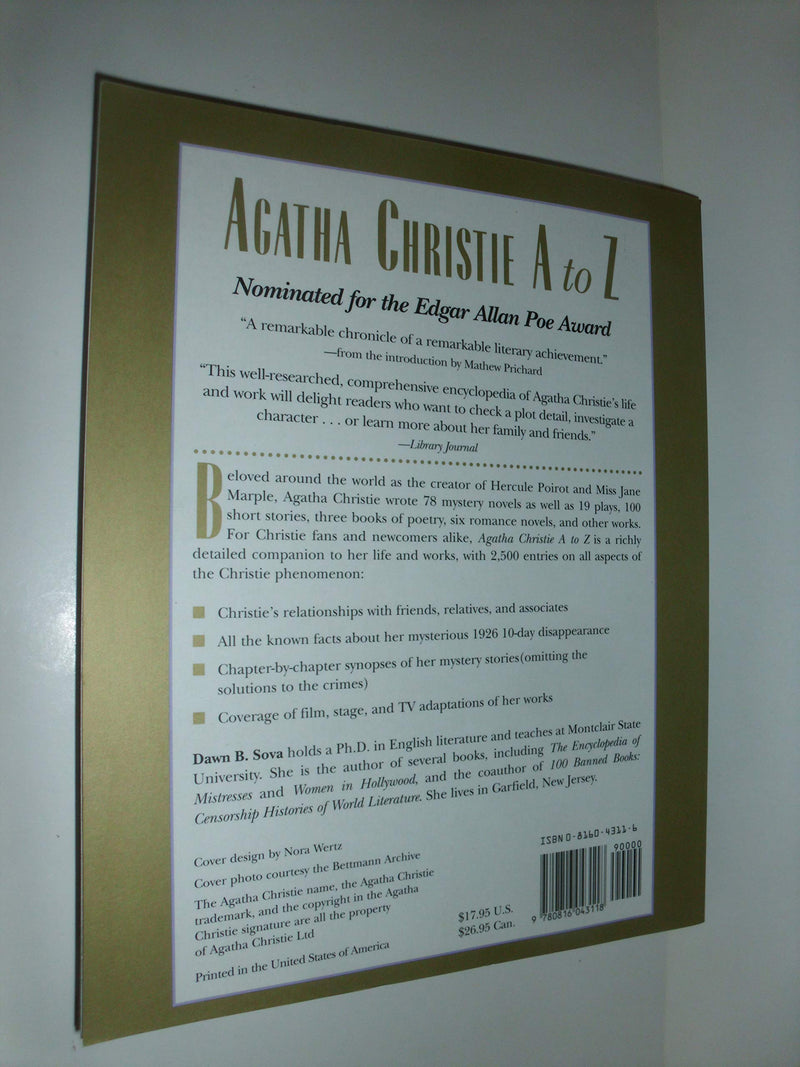 Agatha Christie A to Z: The Essential Reference to Her Life & Writings,Used