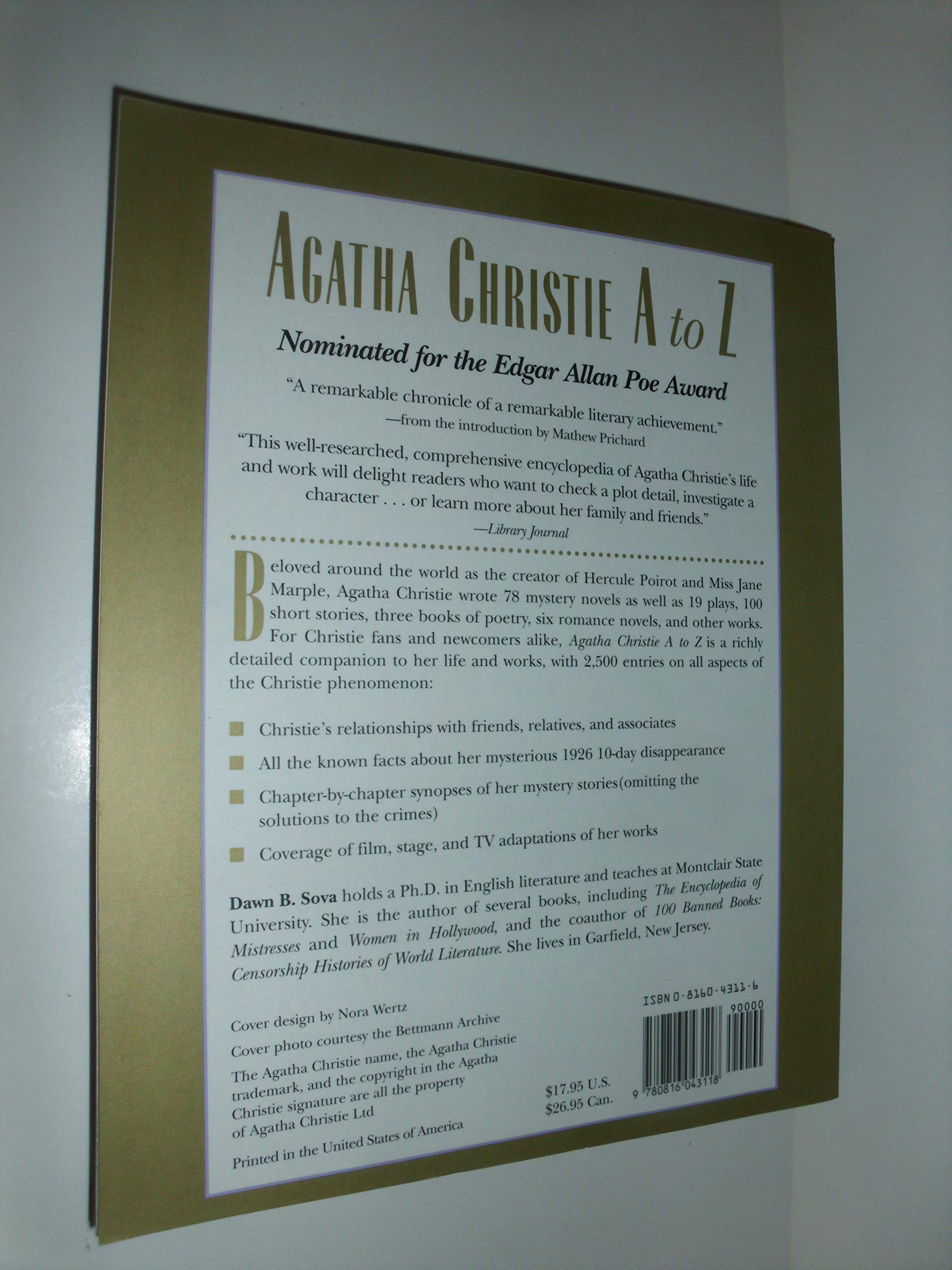 Agatha Christie A To Z: The Essential Reference To Her Life & Writings,New