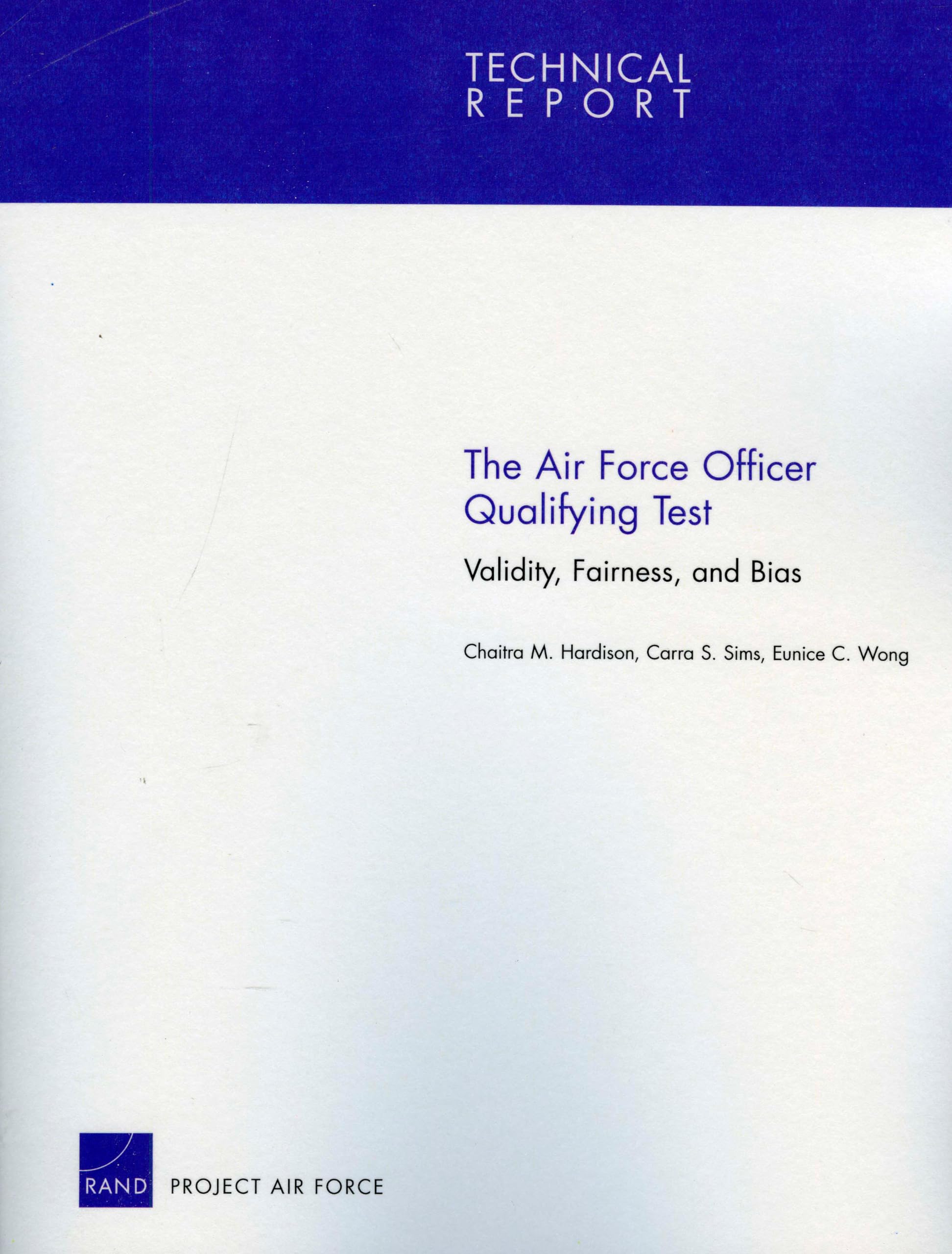 The Air Force Officer Qualifying Test: Validity, Fairness And Bias (Technical Report),New