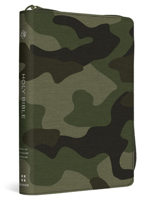 Esv Compact Bible (Canvas With Zipper, Camo Design)