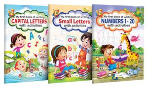 My First Book Of Writing Capital Letters, Small Letters And Numbers 1-20 With Activities : Educational Writing Book, ChildrenS Activity Book, Writing Practice Book For Kids | Pack Of 3