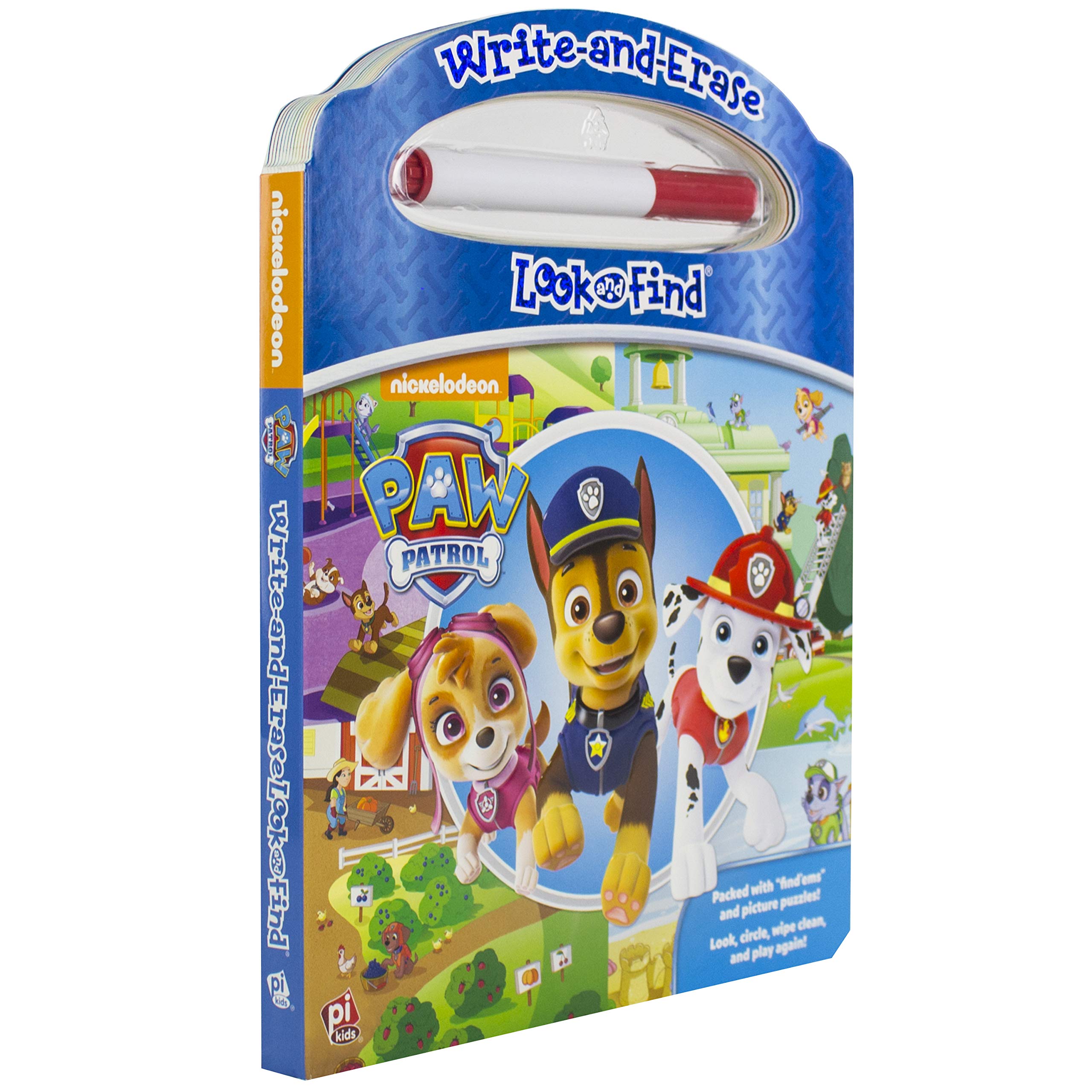 Nickelodeon  Paw Patrol  WriteandErase Look and Find Wipe Clean Board Book  PI Kids,Used