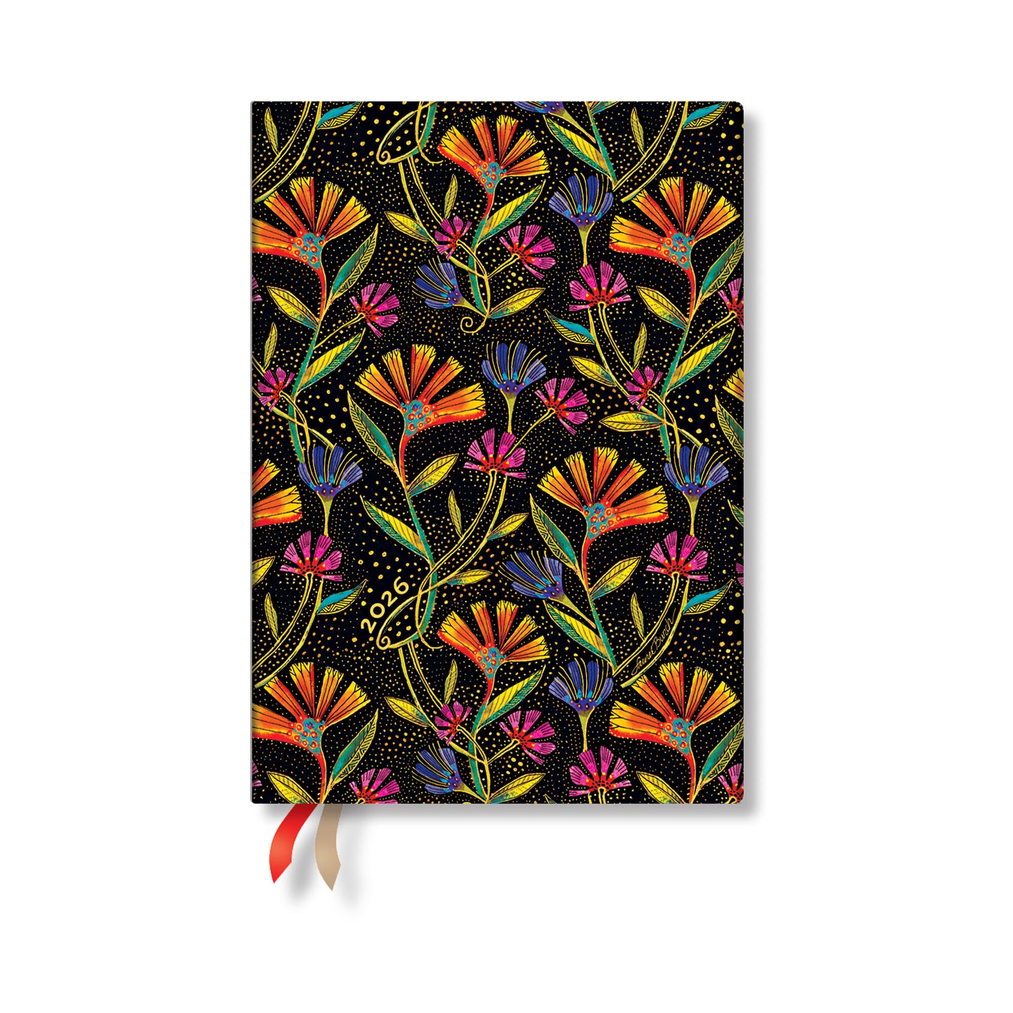 Paperblanks | 2026 Wild Flowers | Playful Creations | 12Month Planner Flexis | Midi | DayAtATime | Elastic Band | 432 Pg | 8