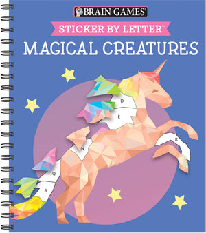 Brain Games  Sticker by Letter: Magical Creatures (Sticker Puzzles  Kids Activity Book)