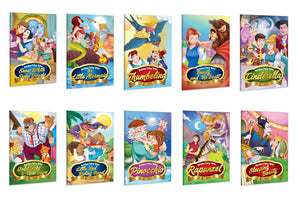 The Collection Of Golden Classic Fairy Tales : Pinocchio, Cinderella, Goldilocks And The Three Bears, Rapunzel And More - Childrens Fairy Tales, Kids Learning Story Book | Pack Of 10 Books