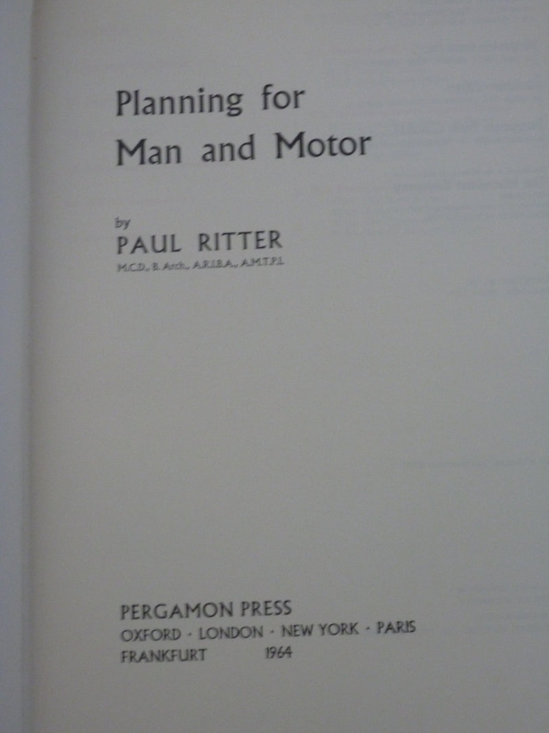 Planning For Man And Motor,Used