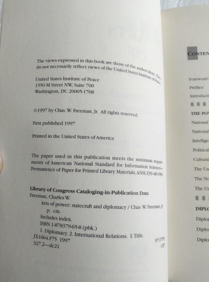 Arts of Power: Statecraft and Diplomacy,New