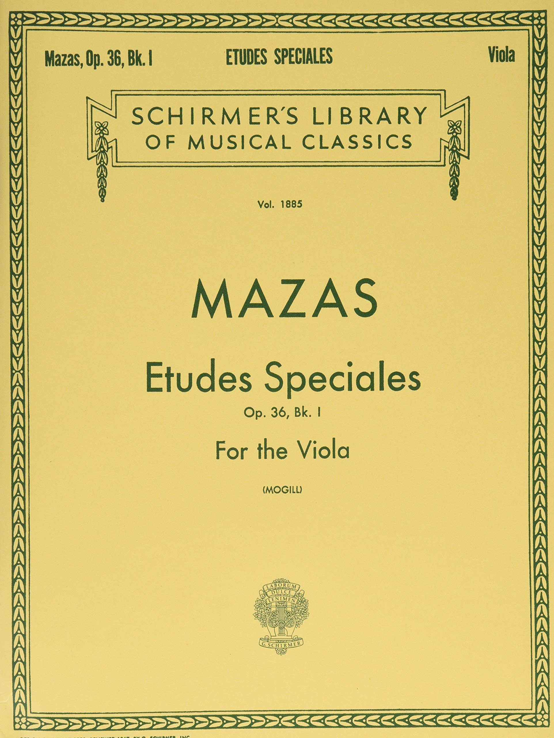 Etudes Speciales, Op. 36  Book 1: Schirmer Library of Classics Volume 1885 Viola Method,New