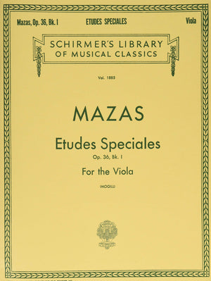 Etudes Speciales, Op. 36  Book 1: Schirmer Library of Classics Volume 1885 Viola Method,New