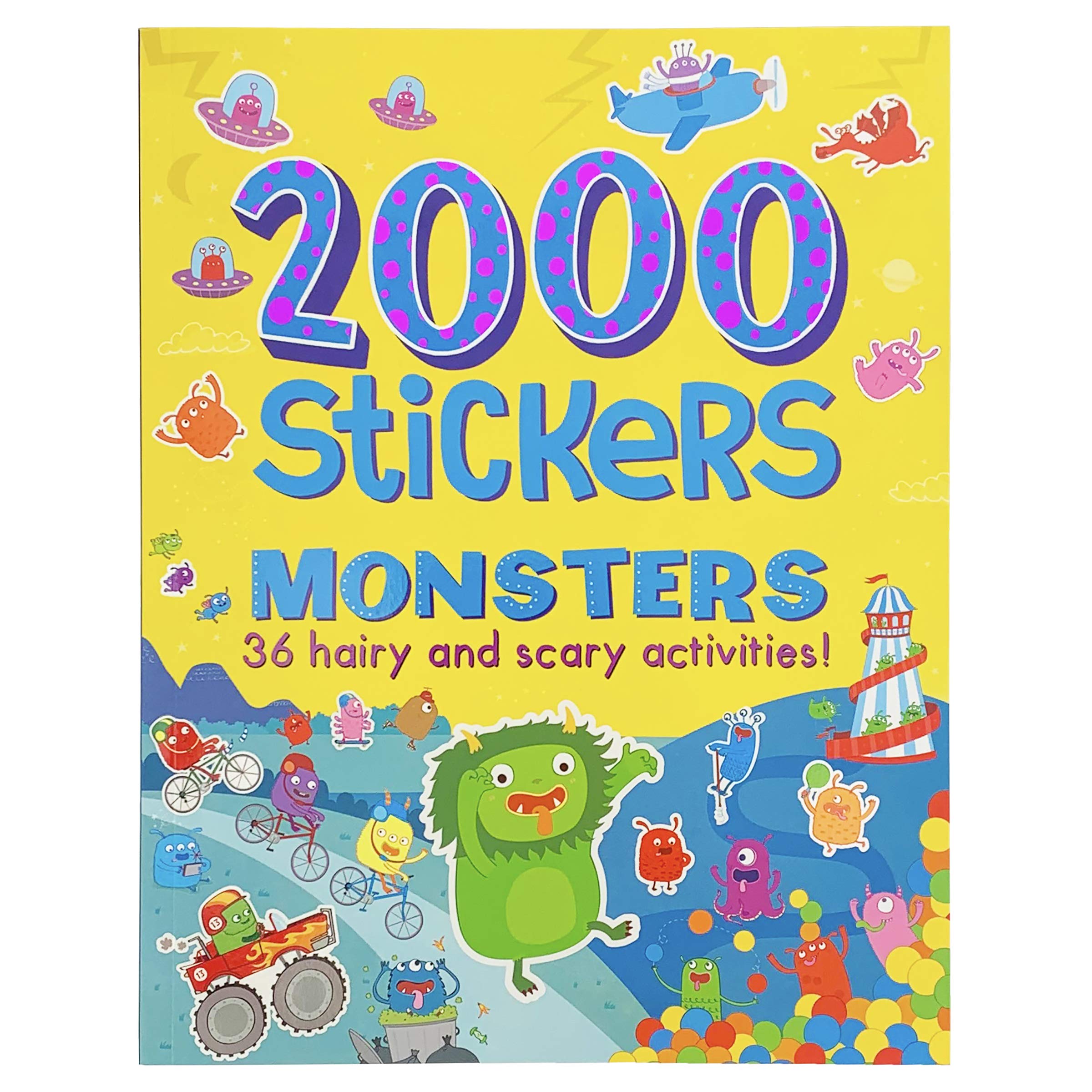 2000 Stickers Monsters Activity Book: Halloween Sticker And Activity Puzzle Book For Kids