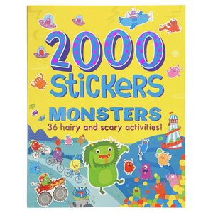 2000 Stickers Monsters Activity Book: Halloween Sticker And Activity Puzzle Book For Kids