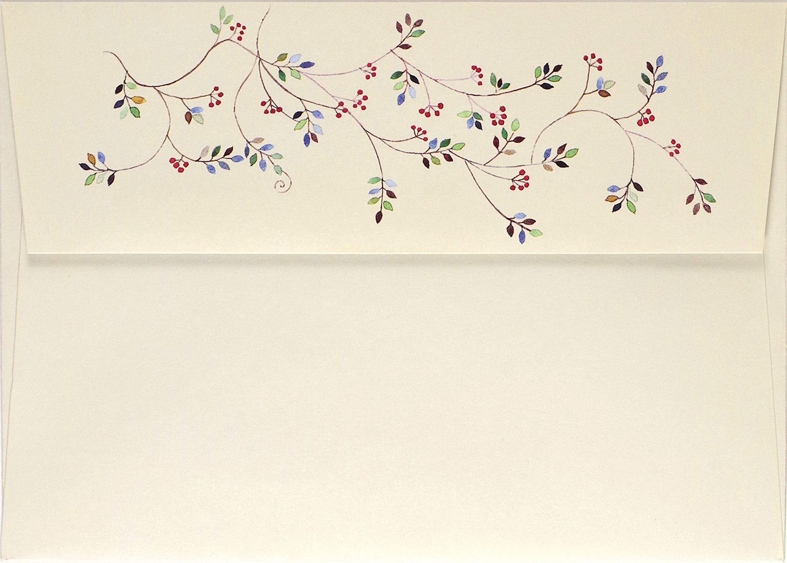 Watercolor Ornaments Small Boxed Holiday Cards (Christmas Cards, Greeting Cards) , Box of 20,New