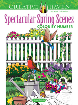 Creative Haven Spectacular Spring Scenes Color By Number (Adult Coloring Books: Seasons)