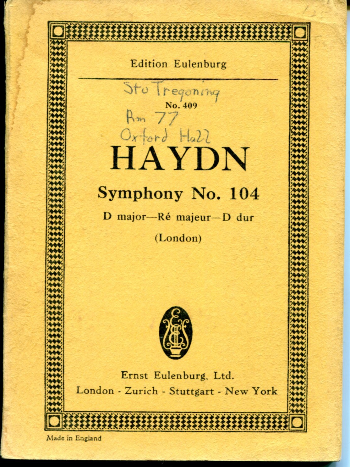 Symphony No. 104 in D Major, Hob. I:104 'London' (Edition Eulenburg),Used