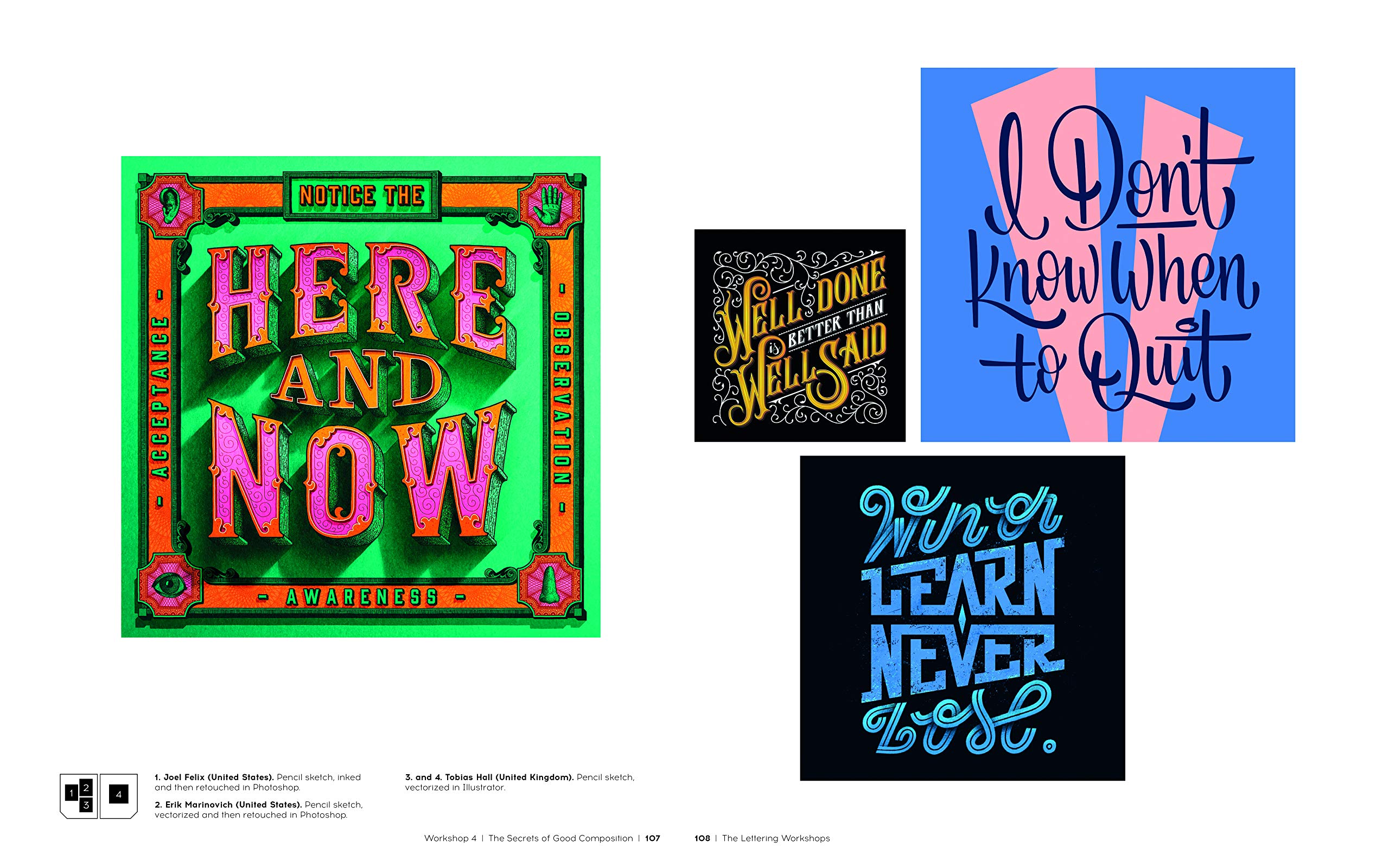 The Lettering Workshops: 30 Exercises for Improving Your Hand Lettering Skills,Used