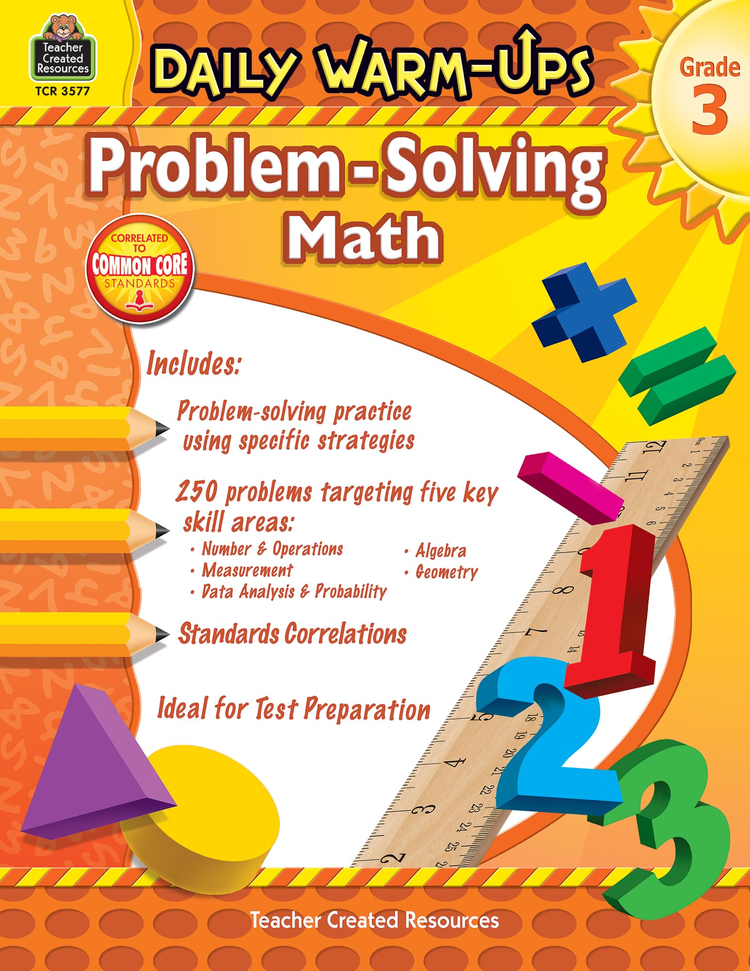 Daily Warm Ups: Word Problems  Book  Grade 3,Used