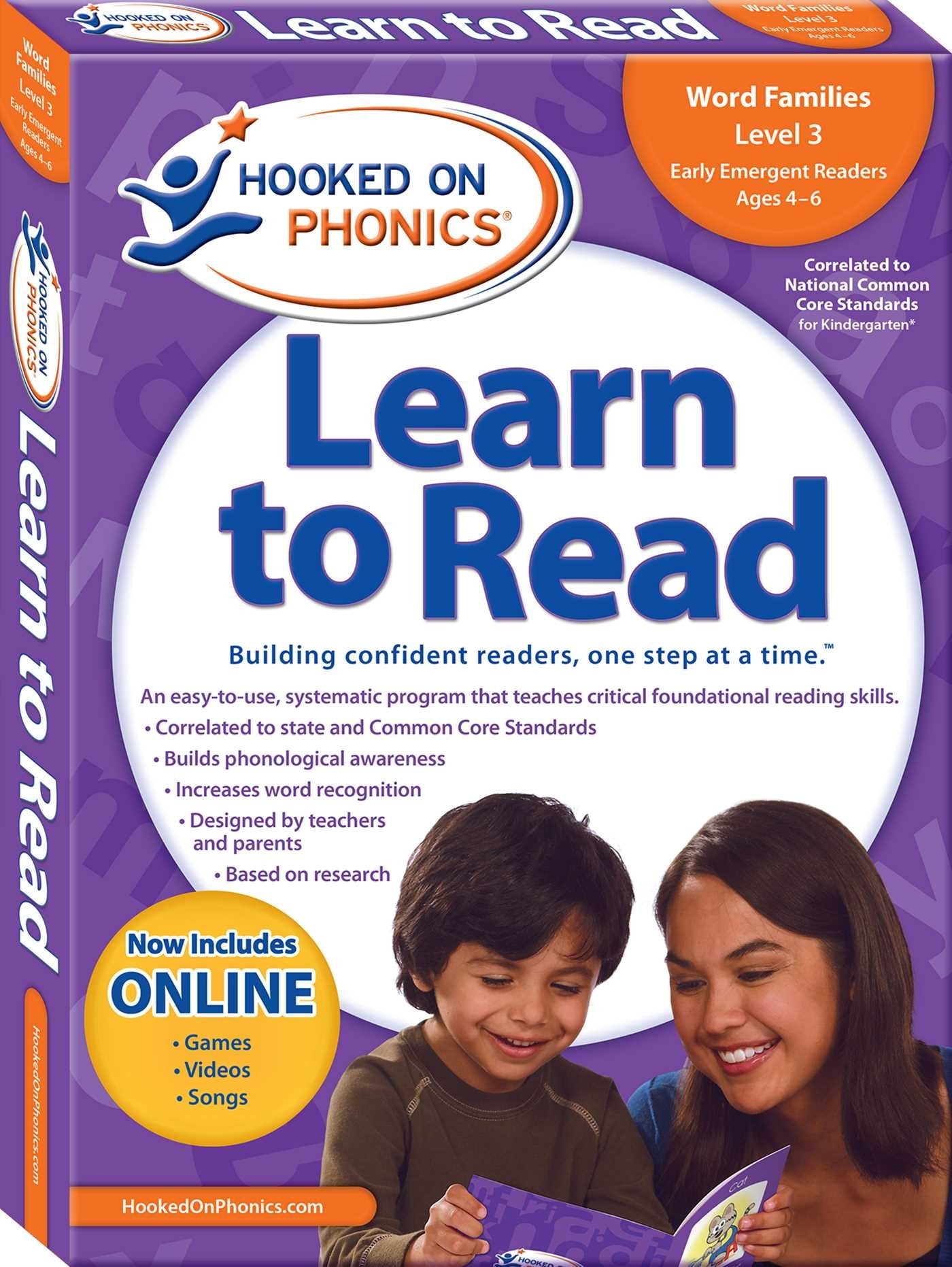 Hooked on Phonics Learn to Read  Level 3: Word Families (Early Emergent Readers  Kindergarten  Ages 46) (3),New