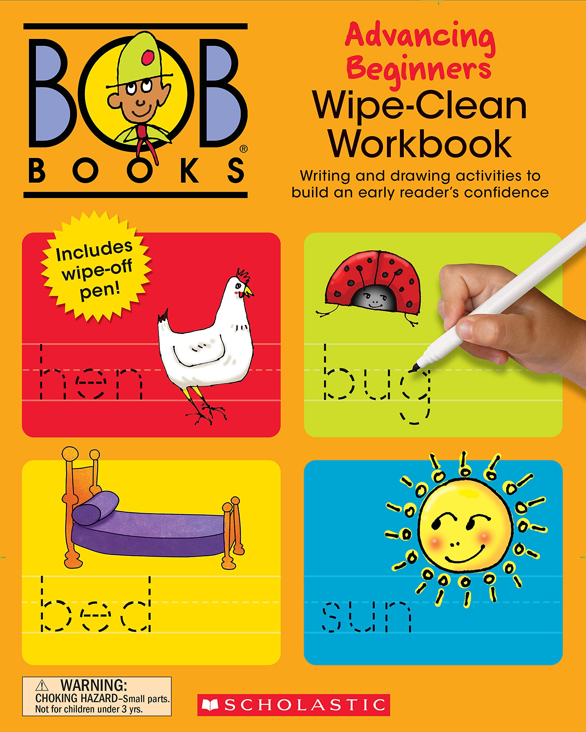 Bob Books  Wipeclean Workbook: Advancing Beginners  Phonics, Ages 4 And Up, Kindergarten (Stage 2: Emerging Reader),Used