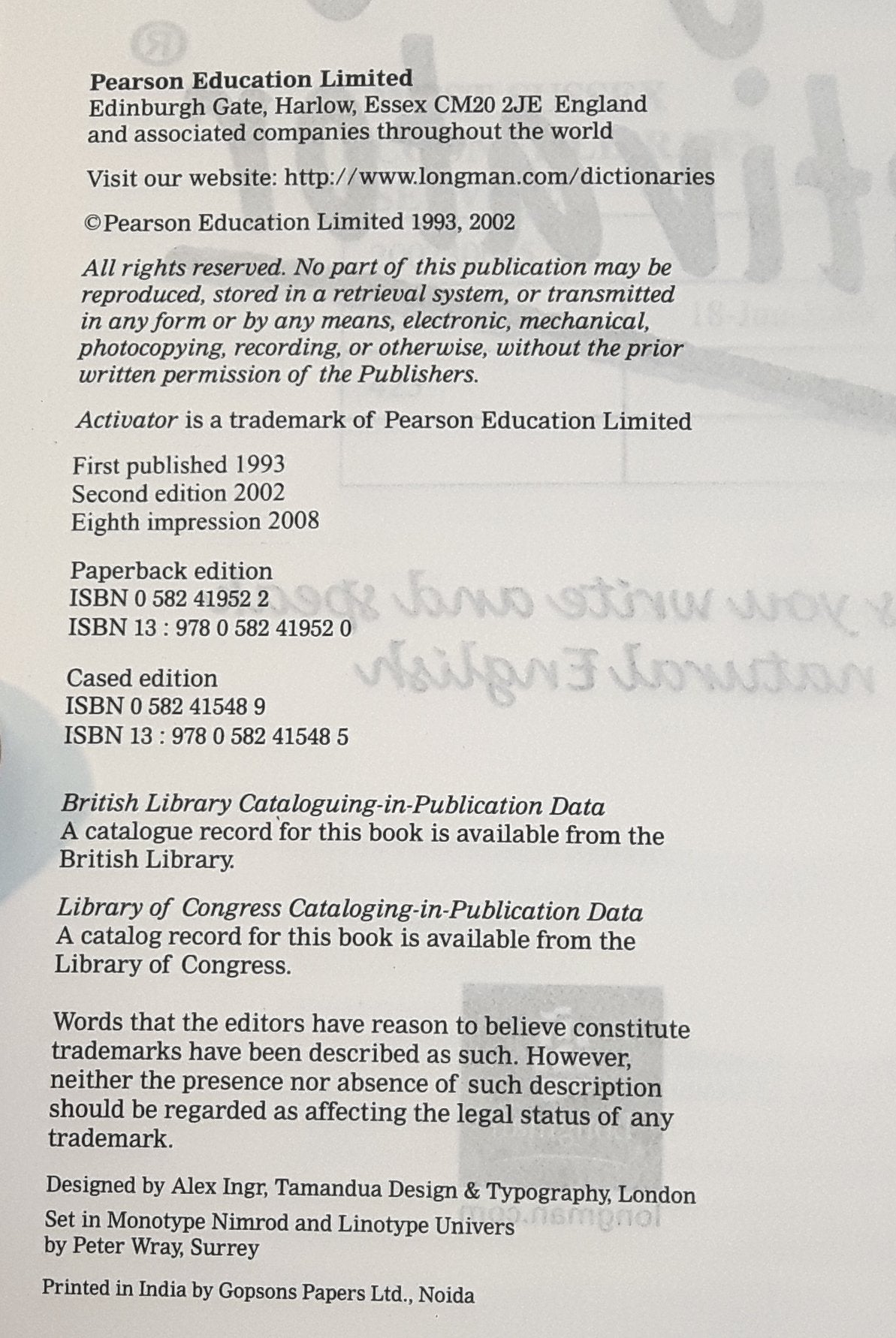 Longman Language Activator: Helps You Write And Speak Natural English, Second Edition,New
