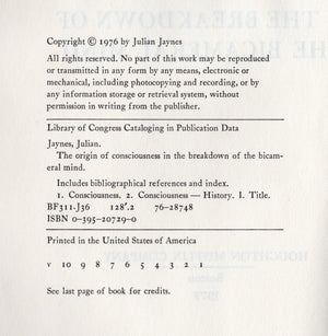 The Origin Of Consciousness In The Breakdown Of The Bicameral Mind-new