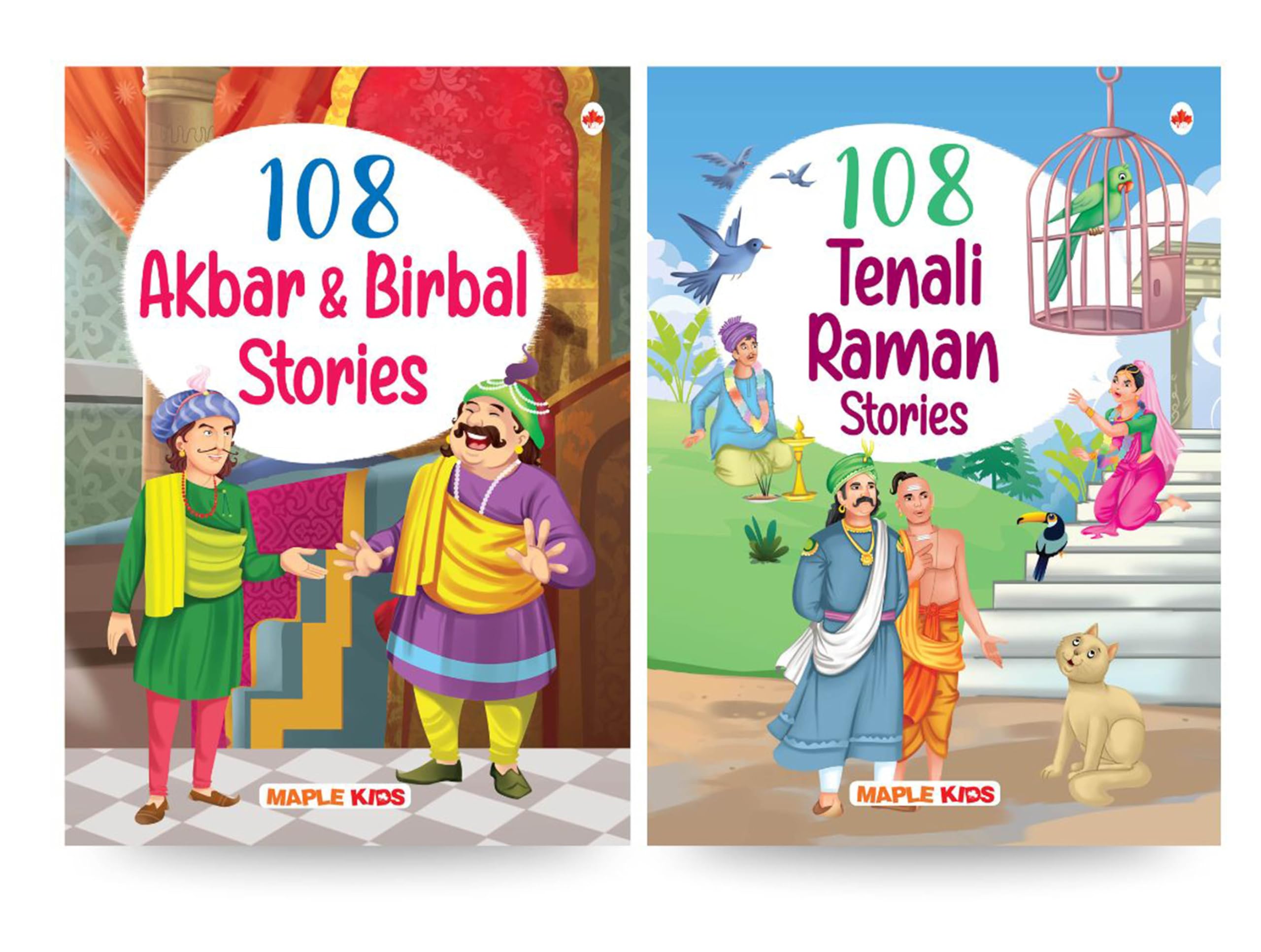 Story Books For Kids - 200+ Stories (Set Of 2 Books) (Illustrated) - Akbar & Birbal, Tenali Raman - Classic Tales Of India - English Short Stories For Children - Bedtime Story Books - Moral Stories - Age 3+ - Read Aloud To Infants, Toddlers