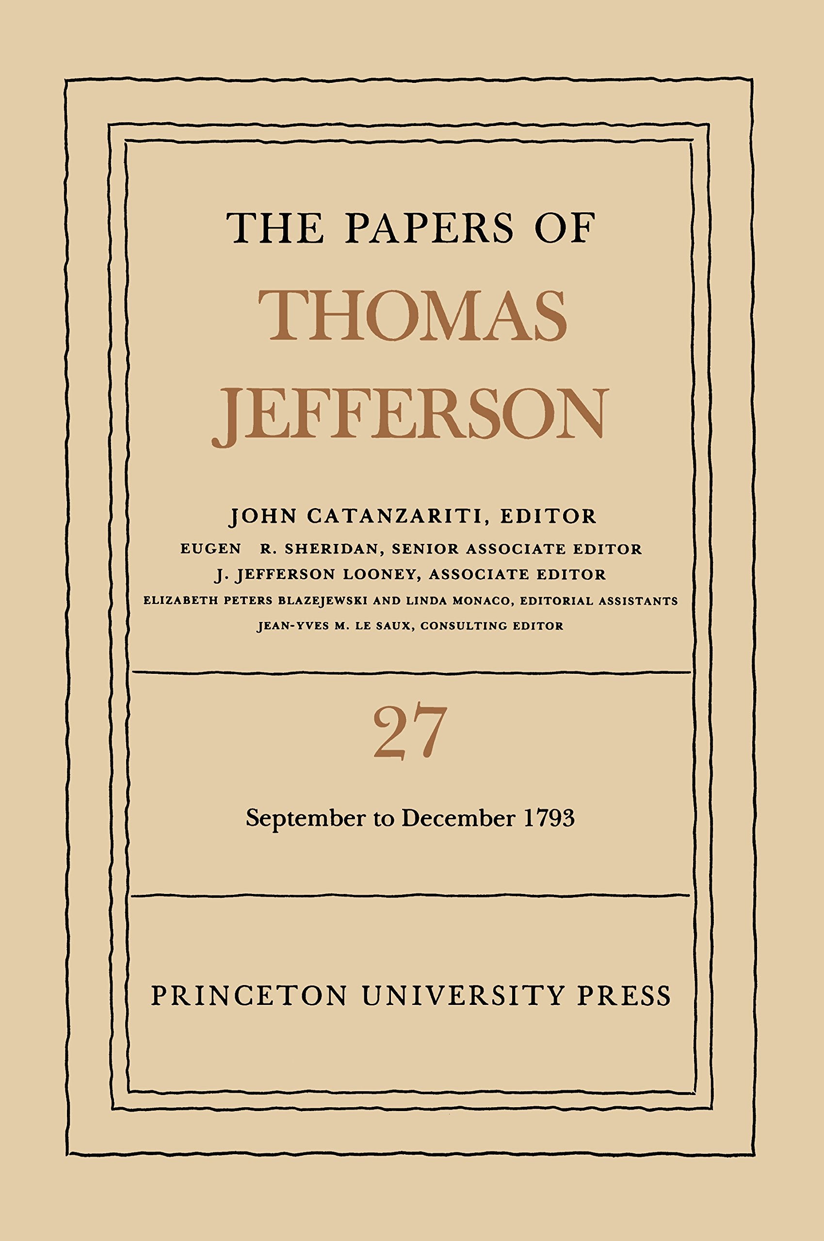 The Papers Of Thomas Jefferson (The Papers Of Thomas Jefferson, 27)